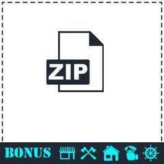 ZIP file icon flat