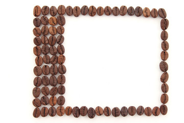 the frame made of coffee beans