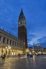 Fototapeta na wymiar Piazza San Marco at night in Venice, Italy.