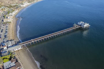 Papier Peint photo autocollant Jetée Malibu Pier State Park Aerial