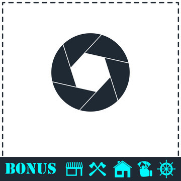Diaphragm icon flat