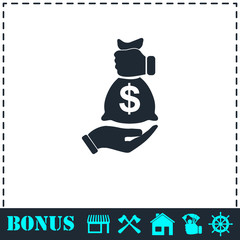 Bribe icon icon flat