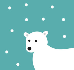 Polar bear in winter