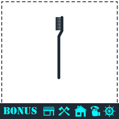 Toothbrush icon flat