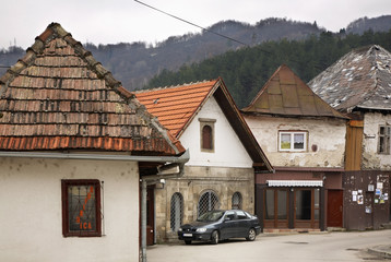 Street in Jajce. Bosnia and Herzegovina