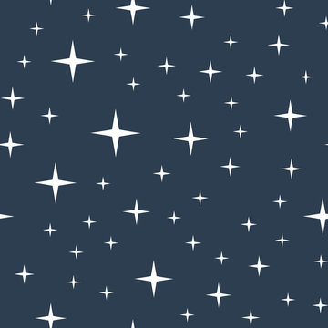 Abstract seamless pattern with night sky and stars. Star sky background. EPS8 vector illustration.