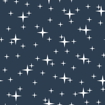 Abstract seamless pattern with night sky and stars. Star sky background. EPS8 vector illustration.