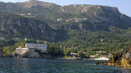 Resort on top of cliff in the sea