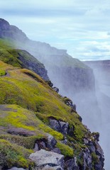 Jökulsá á Fjöllum, Canyon / Schlucht am Wasserfall Dettifoss, Jökulsárgljúfur-Nationalpark,...
