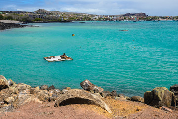 Bay of Puerto Baquerizo Moreno, San Cristobal island, Galapagos, Ecuador