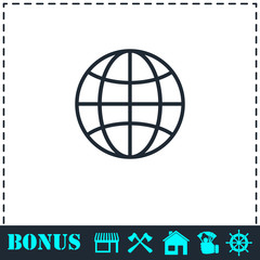 Earth icon flat