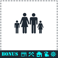 Family icon flat