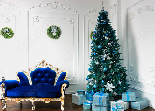 &quot;Large Christmas tree with a lot of presents and different decora&quot; Stock photo and royalty-free