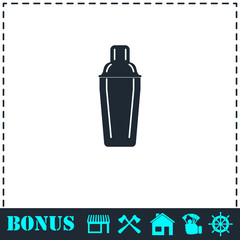 Bar shaker icon flat