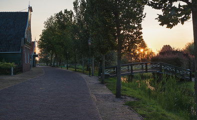 Early morning in a small Dutch village.