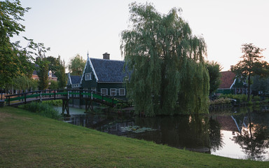 Fototapeta na wymiar Early morning in a small Dutch village.
