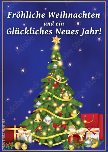 &quot;Frohe Weihnachten und ein Glückliches Neues Jahr! - Grußkarte zum