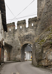 Fototapeta na wymiar Wall and gate in Jajce. Bosnia and Herzegovina