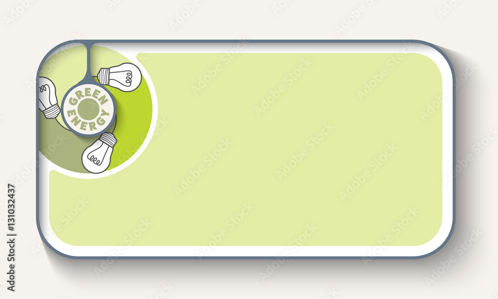 Poster vector simple box to fill your text with bulb and the words gree