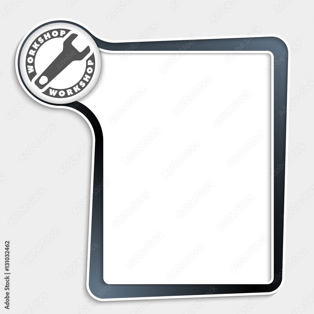 Poster dark text box for any text and workshop icon