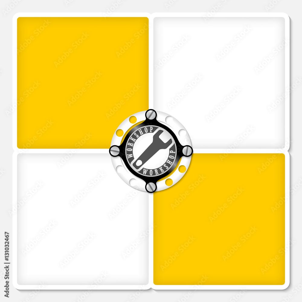 Poster four colored frames for your text and workshop icon