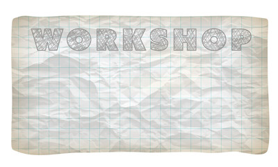 Vector graph paper and hand written words workshop