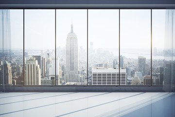 Plakat Modern interior with city view
