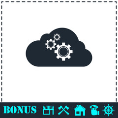 Cloud storage preferences icon flat