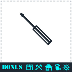Screwdriver icon flat