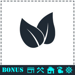 Leaves icon flat