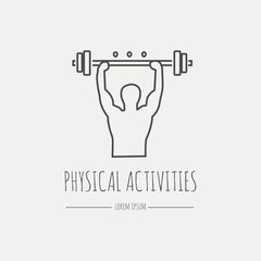 Physical activity icon. Modern thin line icons set.  Flat design web graphics elements.
