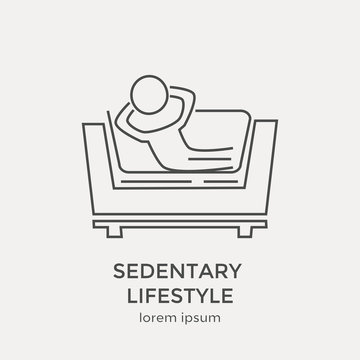 Icon of sedentary lifestyle. Modern thin line icons set.  Flat design web graphics elements.