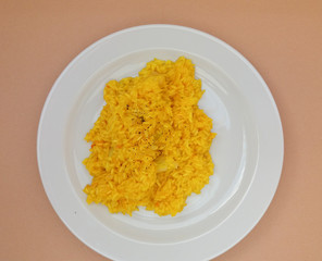 Saffron risotto in a dish