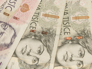 Obraz premium Czech korunas banknotes