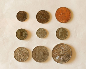 pre-decimal GBP coins