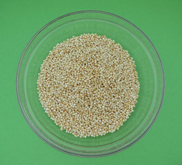 Puffed quinoa in a bowl