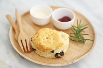 scones in coffee shop