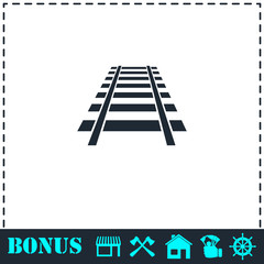 Railway icon flat