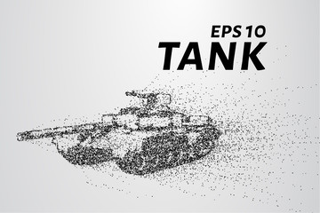 The tank of particles. The tank consists of small circles. Vector illustration