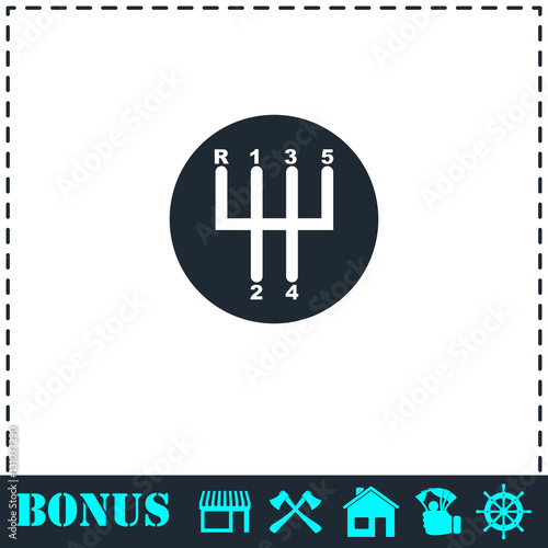 "Gear shifter icon flat" Stock image and royalty-free vector files on
