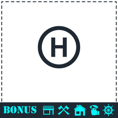 Fototapeta premium Hospital icon flat