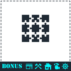 Puzzle icon flat