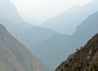 The valley of the river near Namche Bazar - Nepal