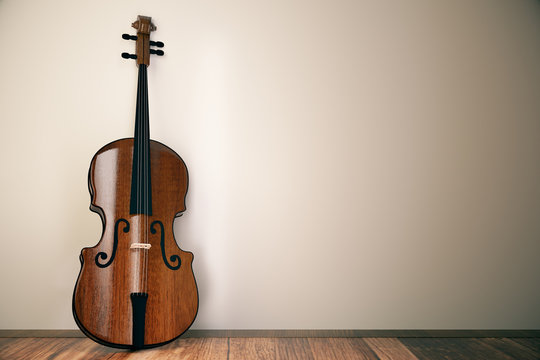Classic violin in room