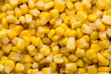 Bulk of yellow corn grains texture.