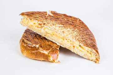 Healthy lunch snack.  Cheese snacks on white