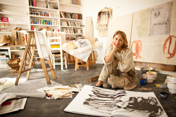 Portrait of an Artist in her studio