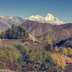 Peel and stick wall murals Dhaulagiri Mountain landscape in autumn.