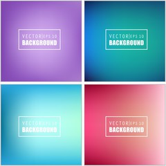 Naklejka na ściany i meble Abstract Creative concept vector multicolored blurred background set. For Web and Mobile Applications, art illustration template design, business infographic and social media, modern decoration