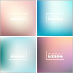 Abstract Creative concept vector multicolored blurred background set. For Web and Mobile Applications, art illustration template design, business infographic and social media, modern decoration